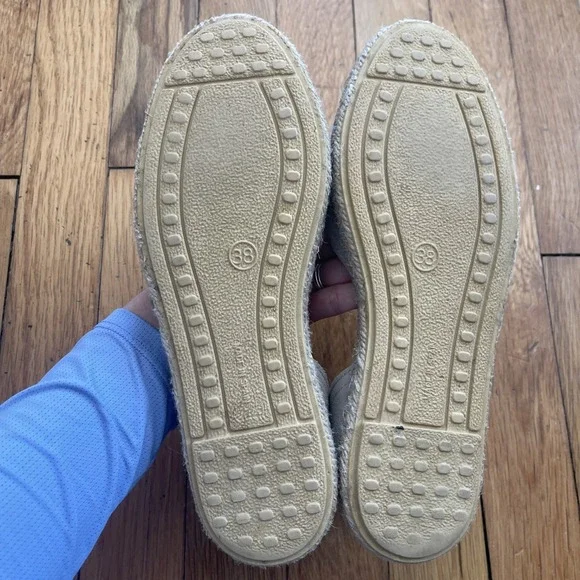 Verbenas Cruz Open Toe Suede Espadrille in Tan Piedra Size 38 Made In Spain - Picture 8 of 13